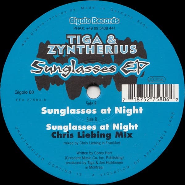 Tiga, Zyntherius — Sunglasses EP