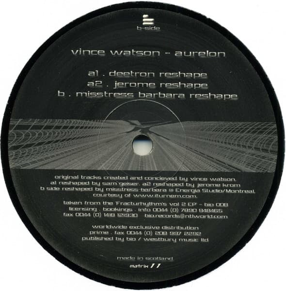Vince Watson — Bio Re-Shapes Volume 2 (The Aurelon Mixes)