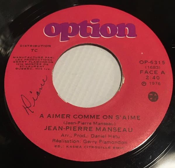 Jean-Pierre Manseau — À Aimer Comme On S'Aime