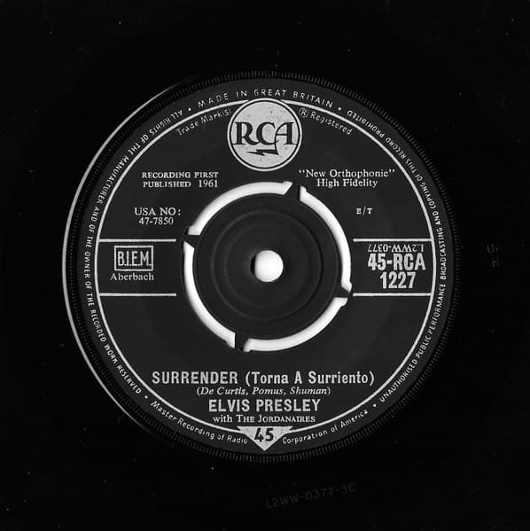 Elvis Presley, The Jordanaires — Surrender (Torna A Surriento)