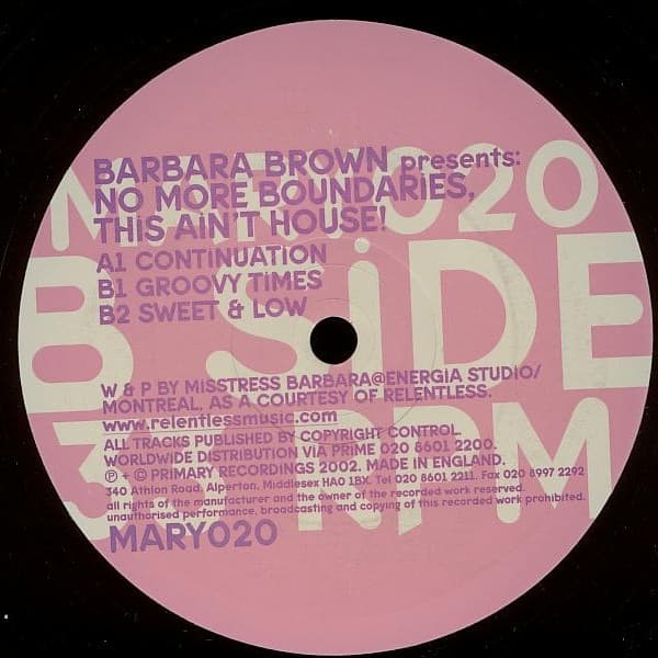 Barbara Brown — No More Boundaries, This Ain't House!
