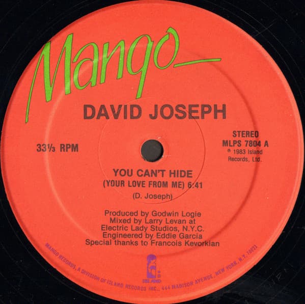 David Joseph — You Can't Hide (Your Love From Me)