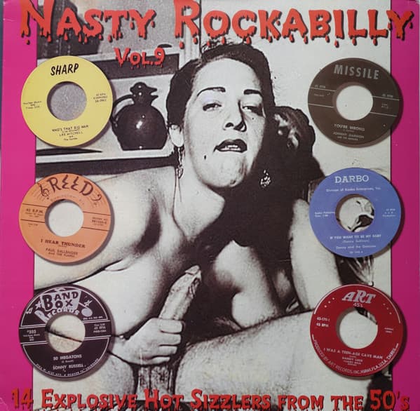 Various, Lee Mitchell, Johnny Garmon, Bobby Everhart, Leroy Dobson, Sonny Russell, Danny & The Galaxies, Tommy Cassel, Buddy Watson, Kent Westberry, Paul Ballenger, Kenny Baker, The Nighthawks, Randy Luck, Charles Walton — Nasty Rockabilly Vol. 9 - 14 Explosive Hot Sizzlers From The 50's