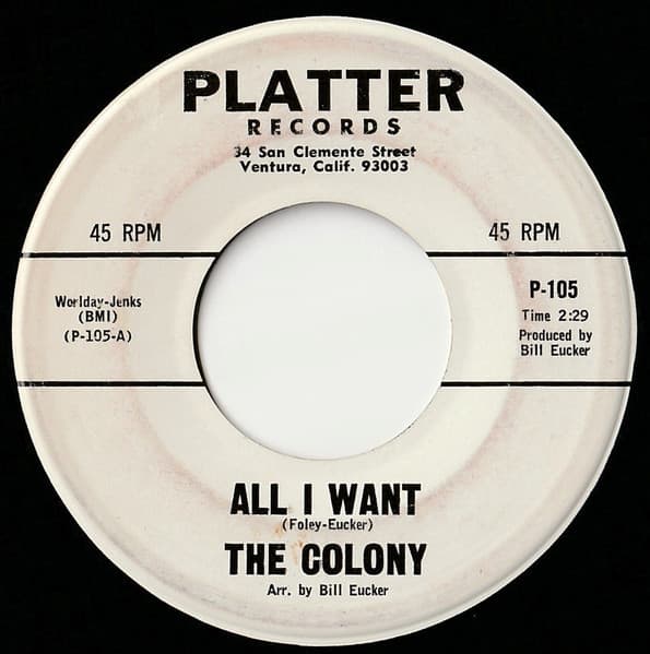 The Colony — All I Want / Things On My Mind