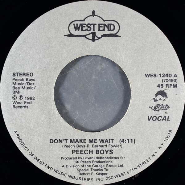 Peech Boys — Don't Make Me Wait