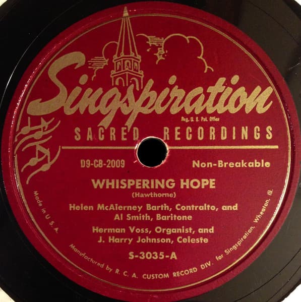 Helen Barth, Alfred B. Smith — Whispering Hope / The Lights Of Home