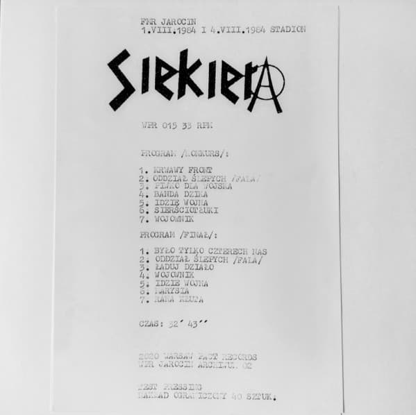 Siekiera — Jarocin '84